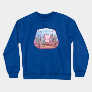 Cute Axolotl In Aquarium Crewneck Sweatshirt